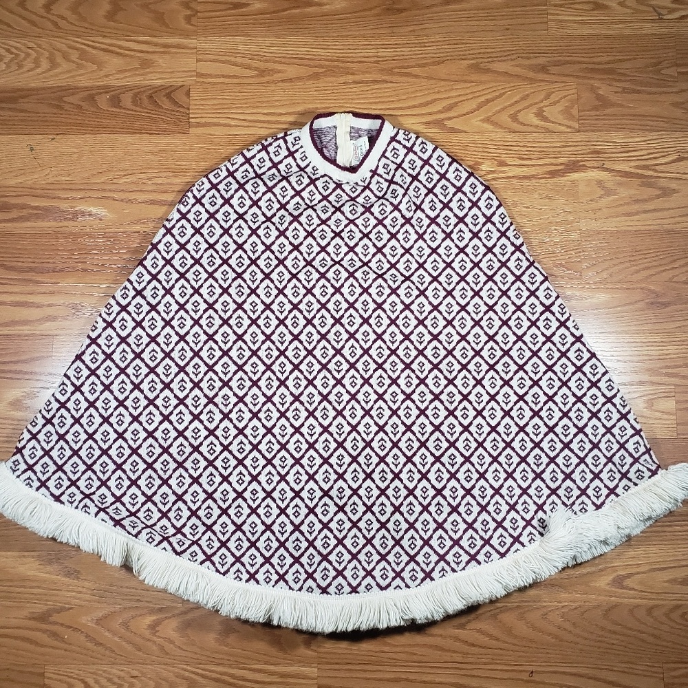 Vintage St. Michael Fringe Cottagecore Poncho